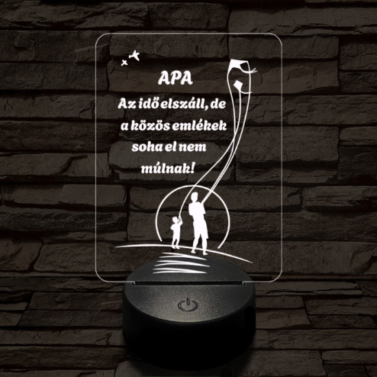 Apás emlékek 7 színű 3D led lámpa