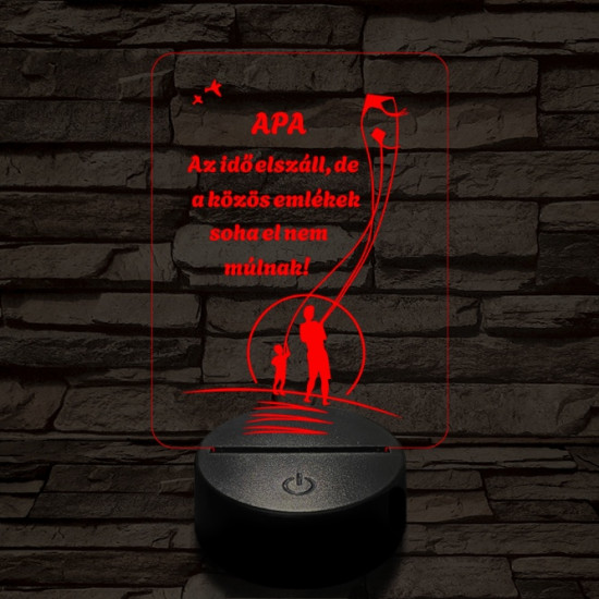 Apás emlékek 7 színű 3D led lámpa