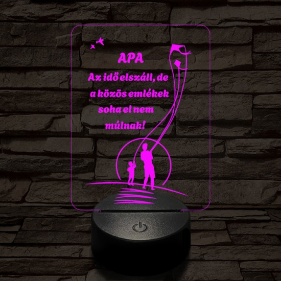 Apás emlékek 7 színű 3D led lámpa