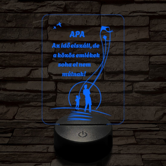 Apás emlékek 7 színű 3D led lámpa