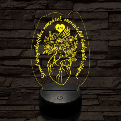 Apai szív kertje 7 színű 3D led lámpa