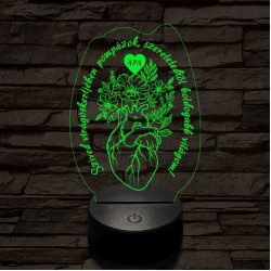 Apai szív kertje 7 színű 3D led lámpa