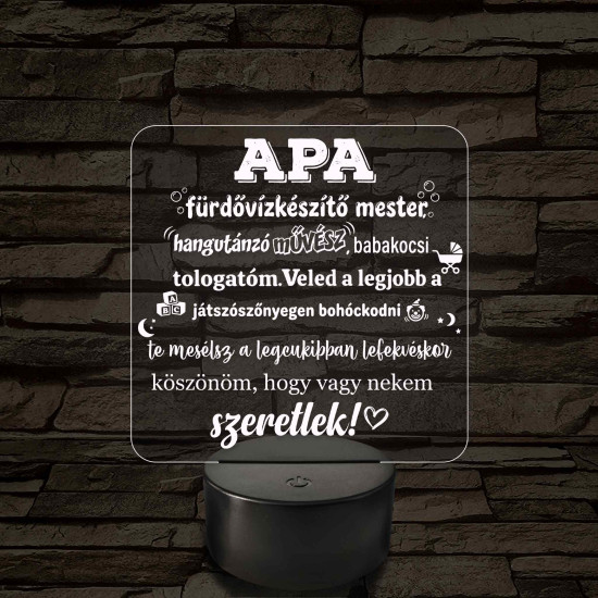 Apa a fürdővízkészítő mester – 7 színű, színváltós LED lámpa