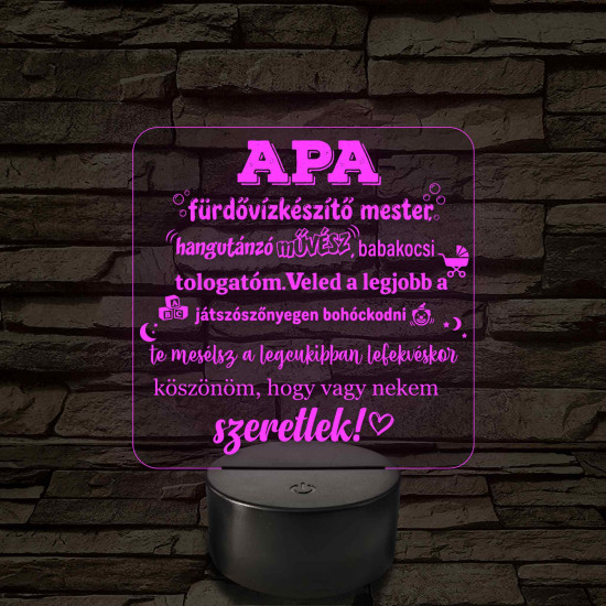 Apa a fürdővízkészítő mester – 7 színű, színváltós LED lámpa