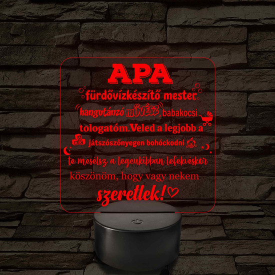 Apa a fürdővízkészítő mester – 7 színű, színváltós LED lámpa