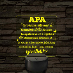 Apa a fürdővízkészítő mester – 7 színű, színváltós LED lámpa