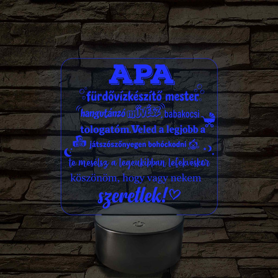 Apa a fürdővízkészítő mester – 7 színű, színváltós LED lámpa