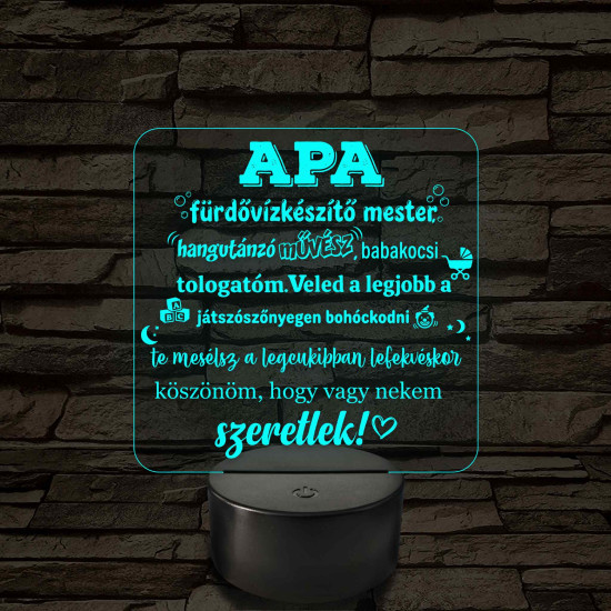 Apa a fürdővízkészítő mester – 7 színű, színváltós LED lámpa