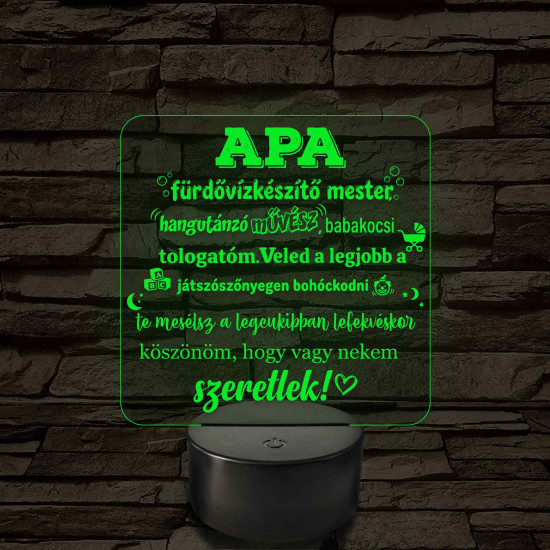 Apa a fürdővízkészítő mester – 7 színű, színváltós LED lámpa