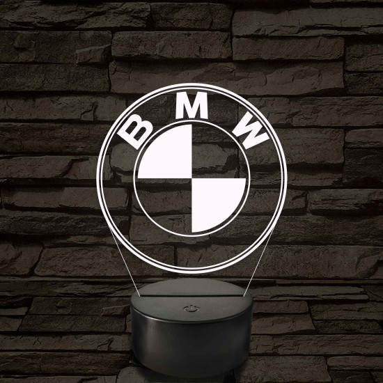 BMW logó - 7 színű, színváltós 3D led lámpa