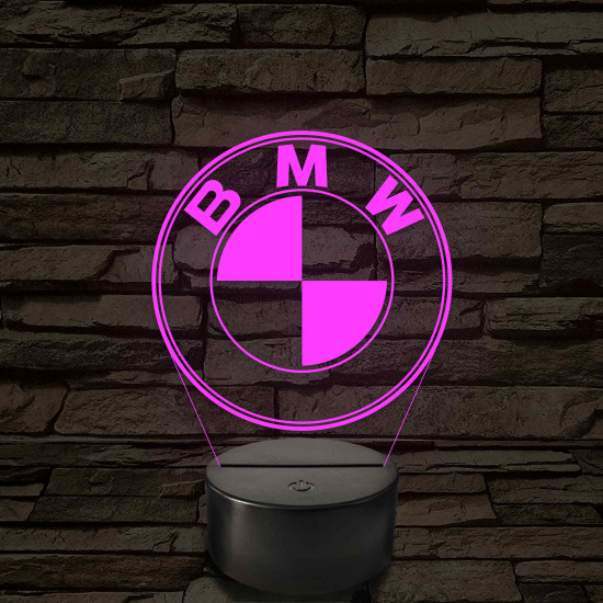 BMW logó - 7 színű, színváltós 3D led lámpa