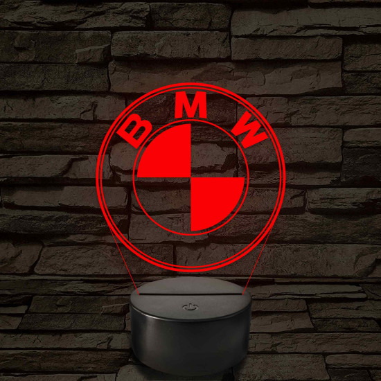 BMW logó - 7 színű, színváltós 3D led lámpa