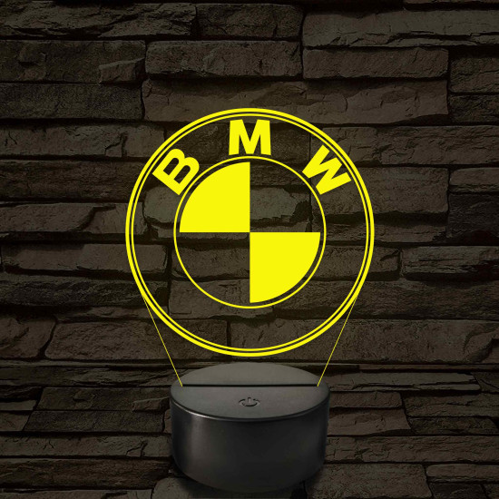 BMW logó - 7 színű, színváltós 3D led lámpa