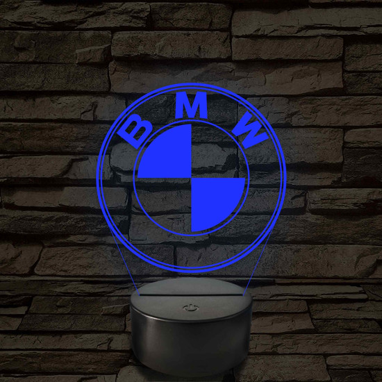 BMW logó - 7 színű, színváltós 3D led lámpa