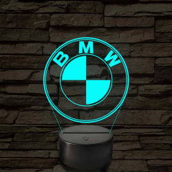 BMW logó - 7 színű, színváltós 3D led lámpa