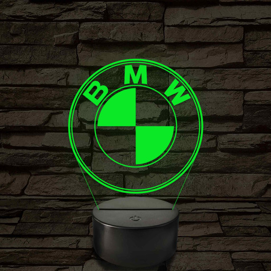 BMW logó - 7 színű, színváltós 3D led lámpa