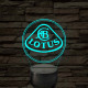 Lotus logó – 7 színű, színváltós LED lámpa