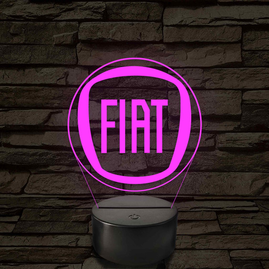 Fiat logó – 7 színű, színváltós LED lámpa