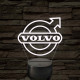 Volvo logó – 7 színű, színváltós LED lámpa