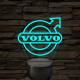 Volvo logó – 7 színű, színváltós LED lámpa
