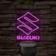 Suzuki logó – 7 színű, színváltós LED lámpa