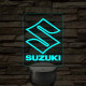 Suzuki logó – 7 színű, színváltós LED lámpa
