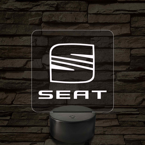 Seat logó – 7 színű, színváltós LED lámpa