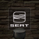 Seat logó – 7 színű, színváltós LED lámpa