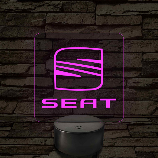 Seat logó – 7 színű, színváltós LED lámpa