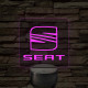 Seat logó – 7 színű, színváltós LED lámpa
