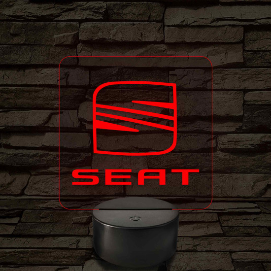 Seat logó – 7 színű, színváltós LED lámpa