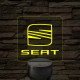 Seat logó – 7 színű, színváltós LED lámpa