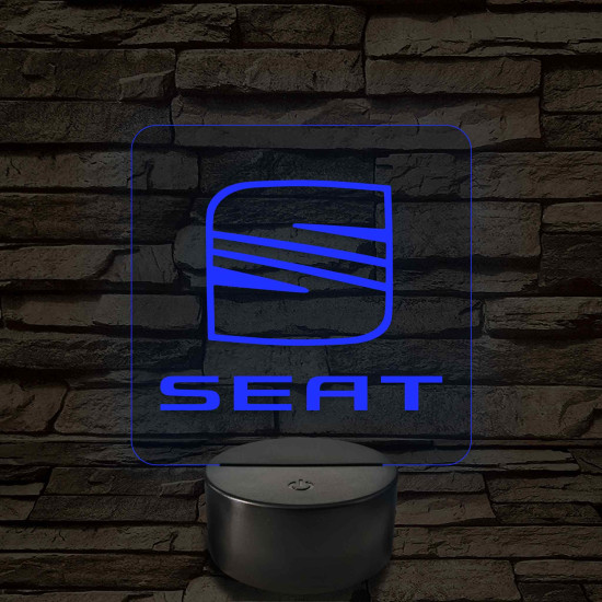 Seat logó – 7 színű, színváltós LED lámpa
