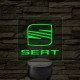 Seat logó – 7 színű, színváltós LED lámpa