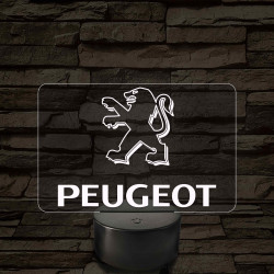 Peugeot logó – 7 színű, színváltós LED lámpa