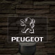 Peugeot logó – 7 színű, színváltós LED lámpa