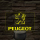 Peugeot logó – 7 színű, színváltós LED lámpa