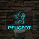 Peugeot logó – 7 színű, színváltós LED lámpa