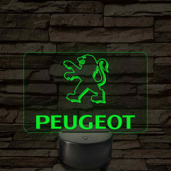 Peugeot logó – 7 színű, színváltós LED lámpa