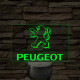 Peugeot logó – 7 színű, színváltós LED lámpa