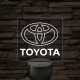 Toyota logó – 7 színű, színváltós LED lámpa