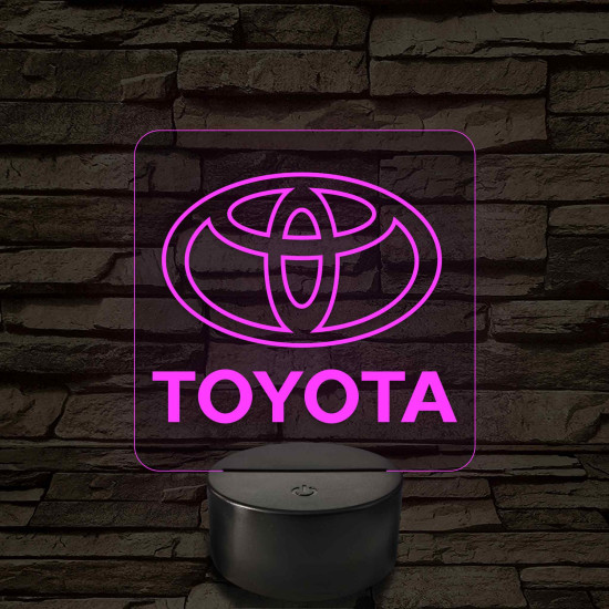 Toyota logó – 7 színű, színváltós LED lámpa