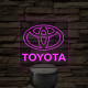 Toyota logó – 7 színű, színváltós LED lámpa