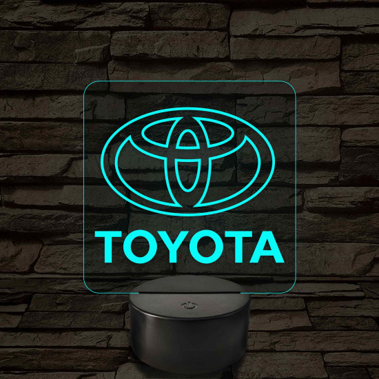 Toyota logó – 7 színű, színváltós LED lámpa