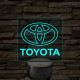 Toyota logó – 7 színű, színváltós LED lámpa