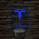 Tesla logó – 7 színű, színváltós LED lámpa