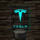 Tesla logó – 7 színű, színváltós LED lámpa