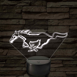 Mustang logó – 7 színű, színváltós LED lámpa