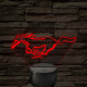 Mustang logó – 7 színű, színváltós LED lámpa