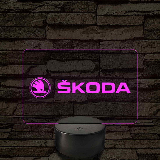 Skoda logó – 7 színű, színváltós LED lámpa